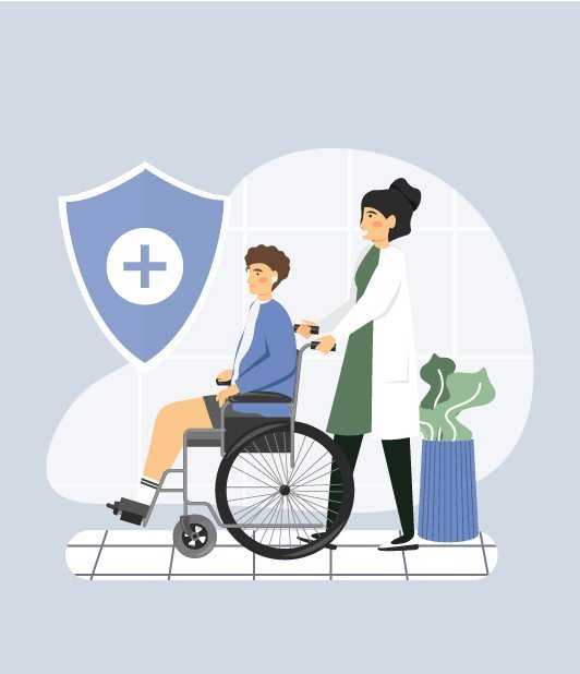 Illustration showing personal accident related to insurance coverage