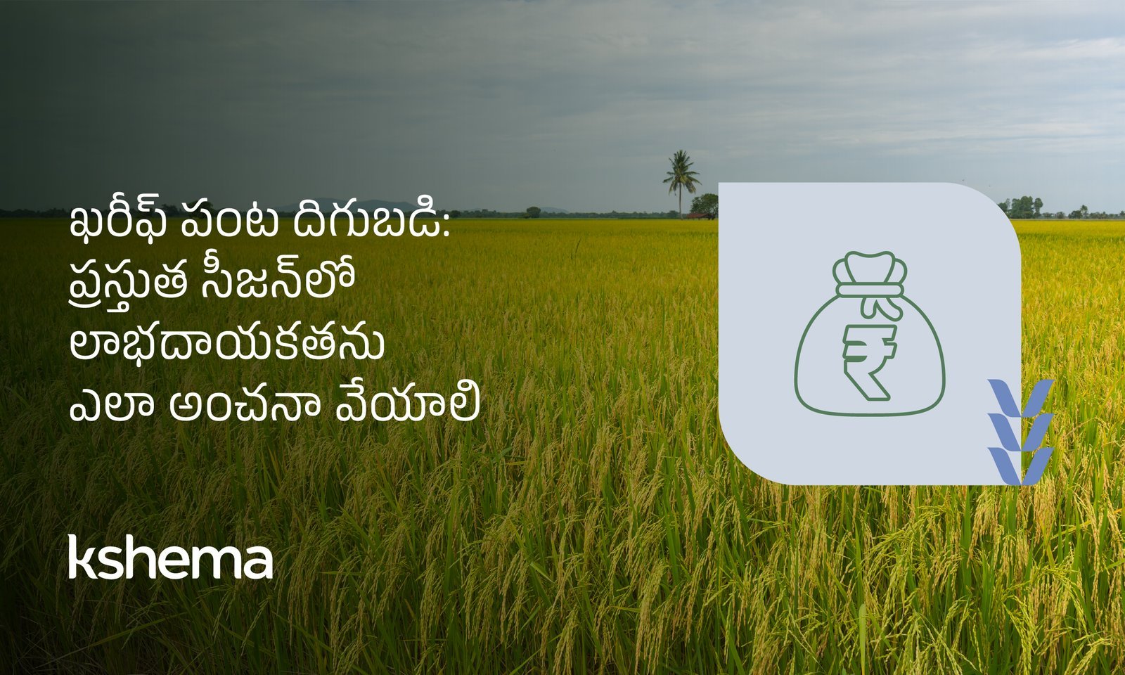 ఖరీఫ్ పంట దిగుబడి, పంట లాభం, ఖరీఫ్ ఉత్పత్తి, వ్యవసాయ వ్యయం, పంట బీమా, వాతావరణ ఆధారిత వ్యవసాయం, మట్టి పరీక్ష, విత్తన ఎంపిక, వ్యవసాయ మార్కెట్ ధరలు, క్షేమా యాప్