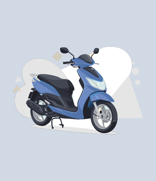 Illustration showing Kshema two-wheeler long term liability only policy related to insurance coverage